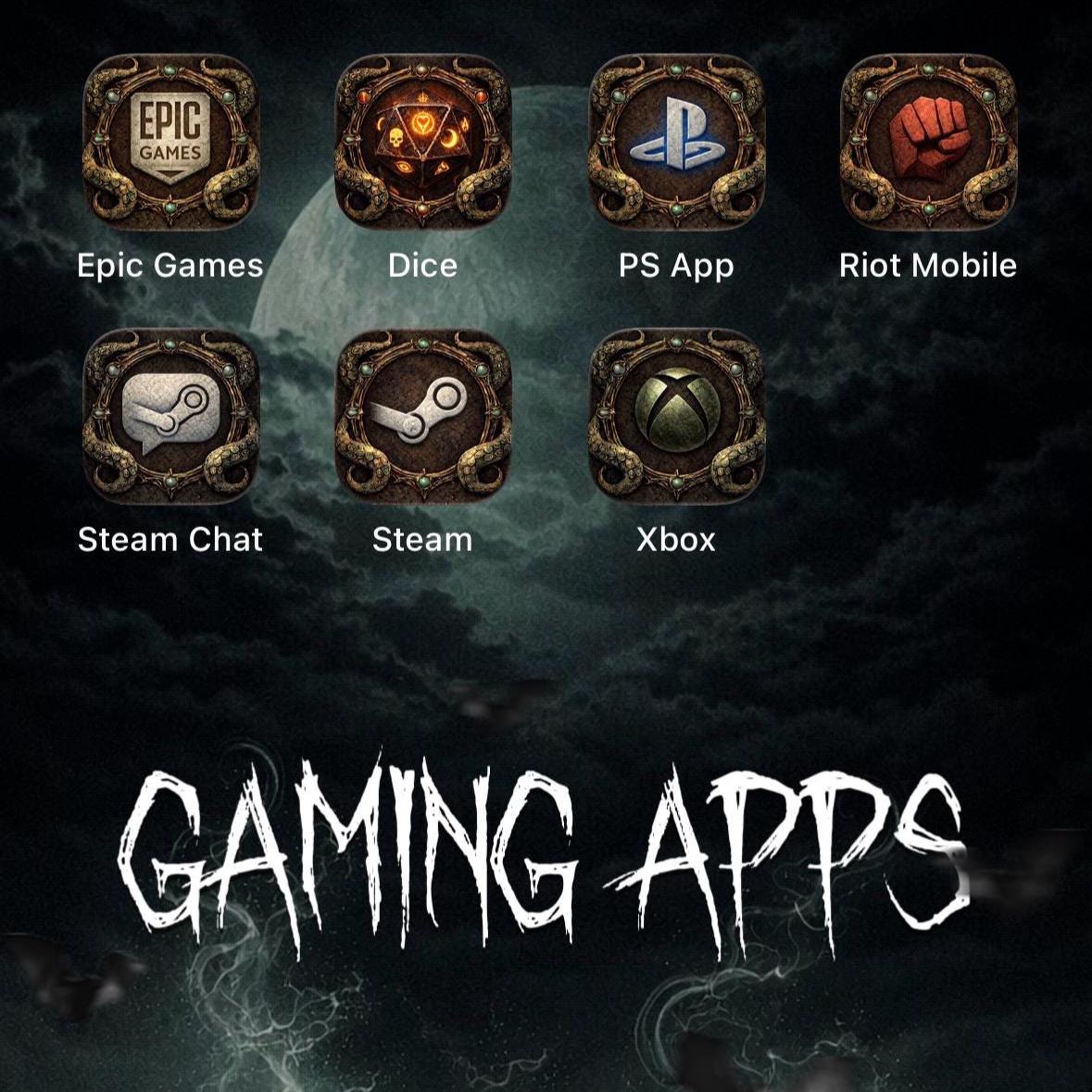 Eldritch Dark Fantasy iOS Icon Pack, Eldritch Tide Wallpaper Theme